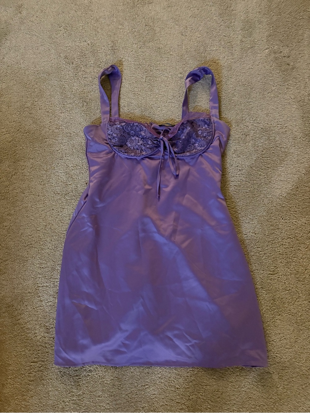 Lavender Satin Lace Dress